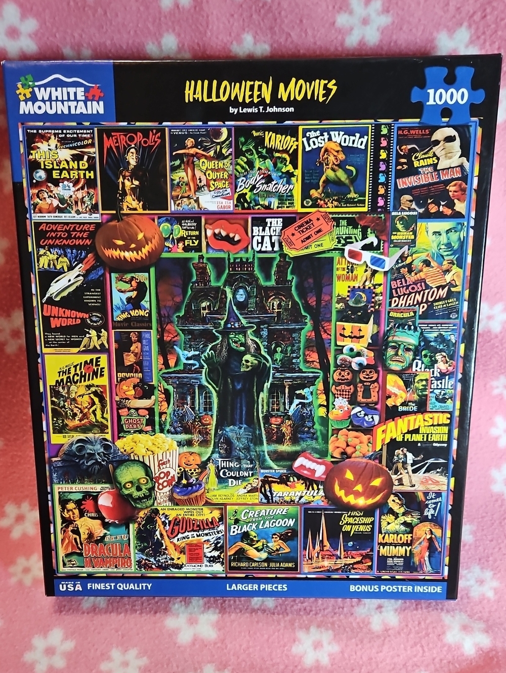 White Mountain Halloween Movies Kids Costume Box Art Poster - Black/Green